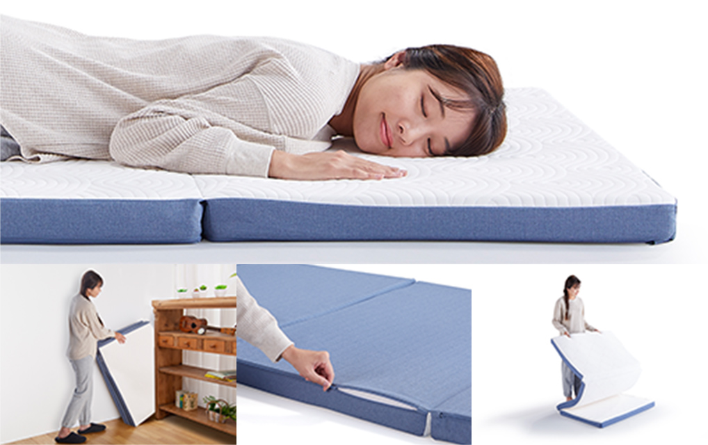 床にも敷ける 三つ折りマットレス