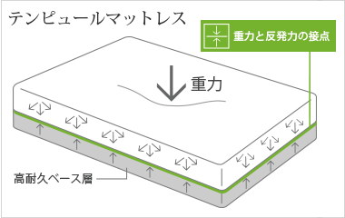 テンピュールマットレスと従来型マットレスの圧力マッピング