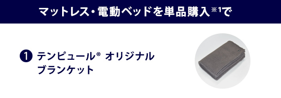 マットレス・電動ベッドを単体購入でテンピュール® オリジナルブランケットプレゼント