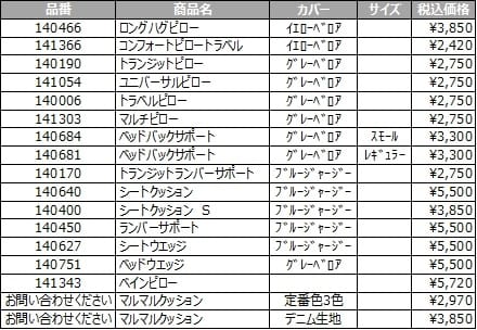 ーム&トラベル本体カバーの価格表